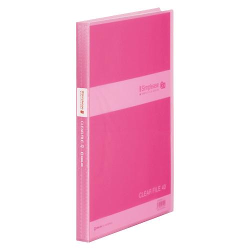 キングジム　シンプリーズ　クリアーファイル（透明）ＧＸ　Ａ４判タテ型　４０ポケット（ピンク）