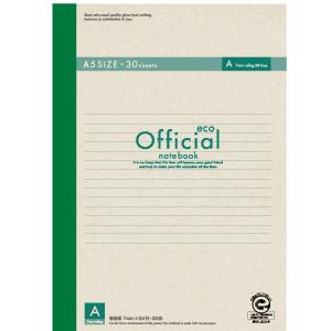 日本ノート　オフィシャルエコ　糸綴じノート　Ａ罫（７ｍｍ）　エコタイプ　A5 A罫 30枚　規格：Ａ...