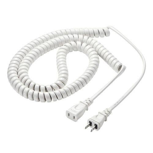 サンワサプライ　直送 カール電源延長コード 約1.5m〜3m