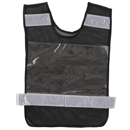 アーテック　反射ビブスベスト(A4ゼッケンクリアポケット付き)ブラック