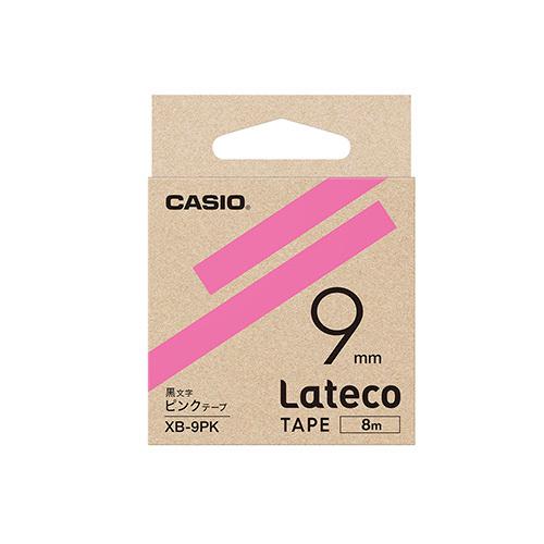 カシオ　ラベルライター　Ｌａｔｅｃｏ専用　詰め替え用テープ　９ｍｍ幅（ピンクテープ／黒文字）