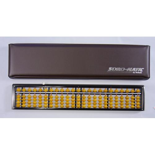 雲州堂　そろばん　ソロマチック　２３桁　ツゲ玉　柘植玉　ワンタッチ式　ハードケース付き