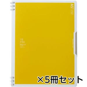 キングジム　ダブルリングノート　テフレーヌ　フラップ　Ａ５変形サイズ　１セット（５冊入） （キイロ）