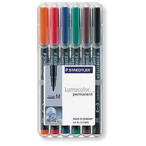ステッドラー ルモカラーペンセット 細書 M 6色セット 油性 ・1.0mm