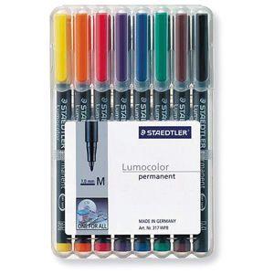 ステッドラー ルモカラーペンM／8色セット 油性 0．8〜1．0mm