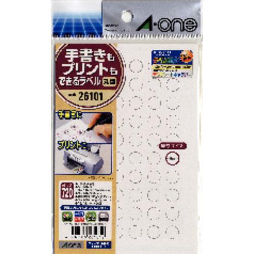 エーワン　手書きもプリントもできるラベル　丸型６０面