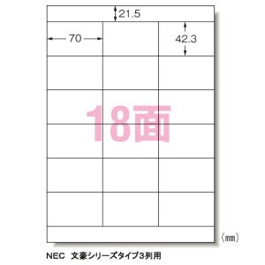 ●エーワン　パソコンプリンタ＆ワープロラベルシール〈プリンタ兼用〉　マット紙（Ａ４判）　２０枚入　規格：Ａ４判１８面