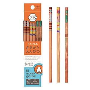 トンボ鉛筆　かきかた鉛筆　Ｋｉ　ｍｏｎｏｇａｔａｒｉ　木物語　２Ｂ（オレンジ）｜dotkae-ru