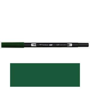 トンボ鉛筆　ＡＢＴ　デュアルブラッシュペン　水彩　マーカー　カラーペン　ツインタイプ　DUALBRUSH　単色（ダークジェード）｜dotkae-ru