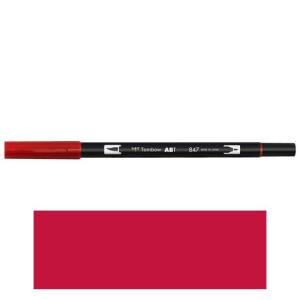 トンボ鉛筆　ＡＢＴ　デュアルブラッシュペン　水彩　マーカー　カラーペン　ツインタイプ　DUALBRUSH　単色（クリムゾン）｜dotkae-ru