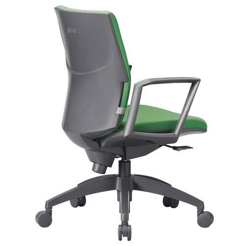 アイコ　法人限定 事務用チェア（スタンダードタイプ）　ローバックサークル肘付きタイプ　布張り（グリー...