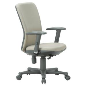 アイコ 法人限定 事務用チェア ミドルバック可動肘タイプ ビニールレザー張り
