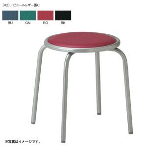 アイコ 法人限定 丸イス ビニールレザー張り 10脚セット φ22．2mm粉体塗装タイプ GN 10脚入り