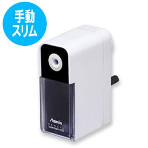 アスカ　らくらくあんしんけずりき 鉛筆削り ムダ削り防止機構 芯先調整機構（ホワイト）