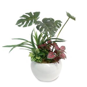 ササガワ　メーカー直送品　人工観葉植物　モンステラ寄植え　Ｓサイズ　高さ３１ｃｍ　フェイクグリーン　造花｜dotkae-ru