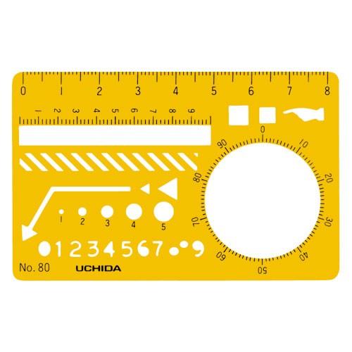 ウチダ　テンプレート　No８０　カードサイズ定規　ＮＯ．８０