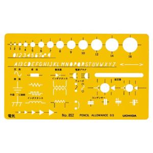 ウチダ　テンプレート　No８５２　電気定規　ＮＯ．８５２　電気