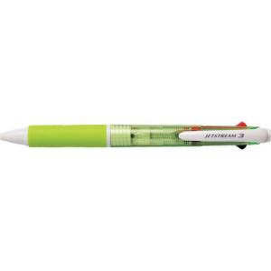 ●三菱鉛筆　ジェットストリーム　３色ボールペン０．７（黒・赤・青）（本体色：緑）｜dotkae-ru