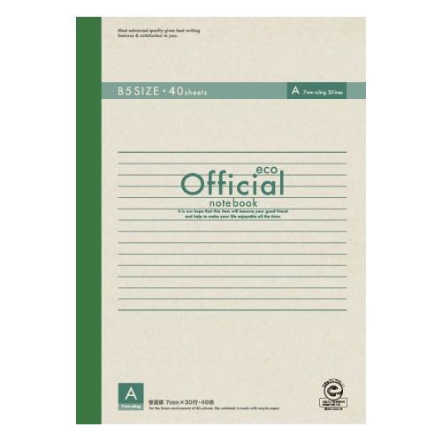 日本ノート　無線綴じノート　Ａ罫（７ｍｍ）　エコタイプ　規格：セミＢ５判