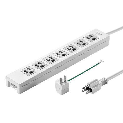 サンワサプライ　直送 電源タップ 一括集中スイッチ・3P→2P変換アダプタ・ 3P 7個口 5m