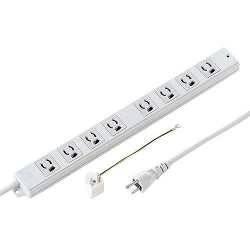 サンワサプライ　直送 抜け止めタップ マグネット・通電ランプ付き ライン型ベーシックモデル 3P 8...