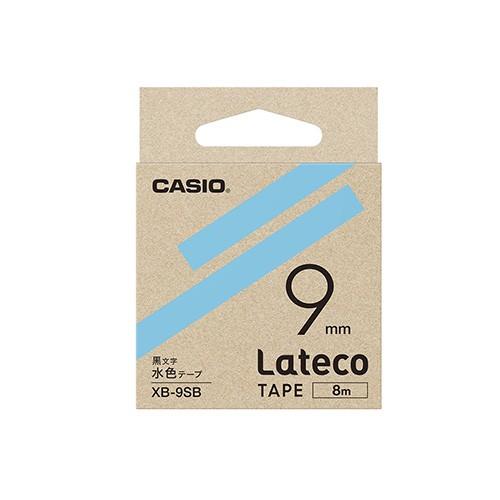 カシオ　ラベルライター　Ｌａｔｅｃｏ専用　詰め替え用テープ　９ｍｍ幅（水色テープ／黒文字）