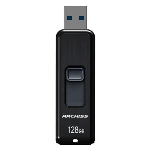 アーキサイト　USB3.2フラッシュメモリ フラッシュメモリ 128GB スライド式 ブラック