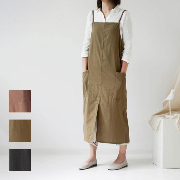 エプロン おしゃれ 保育士 料理 男女兼用 カフェ風 かぶるだけ おしゃれ 無地 apron ナチュ...