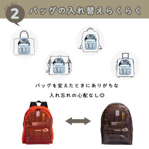 バッグインバッグ リュック 縦型 自立 A4 ...の詳細画像3