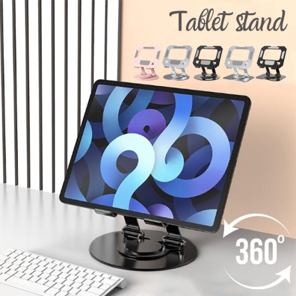タブレットスタンド 360度回転 ipad スタンド 折りたたみ 角度調節 持ち運びに便利 スマホホ...