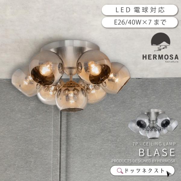 シーリングライト BLASE CEILING LAMP 7灯 ガラスシェード シルバー クローム  ...