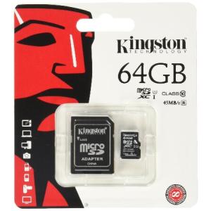 キングストン Kingston デジタル 64 GB microSD Class 10 UHS-1 Memory Card 30MB/s with Adapt｜dotsupplyllc