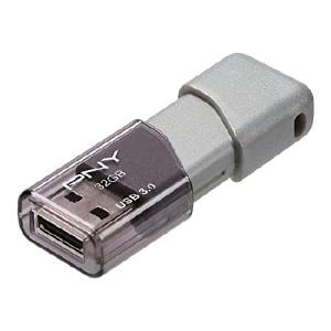PNY 32GB Turbo Attache 3 USB 3.0 フラッシュドライブ, グレー｜dotsupplyllc