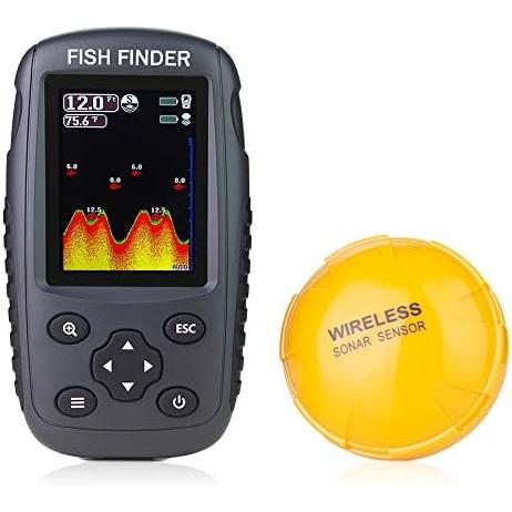 釣り アウトドア Venteriorポータブル充電式魚群探知機ワイヤレスソナーセンサー魚群探知機深さ...