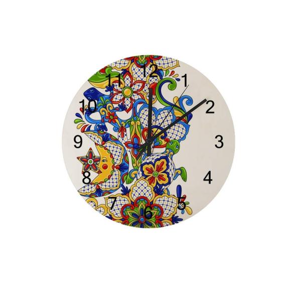 掛け時計 時計 壁掛け ZHIMI壁時計非ティック無音木製時計12インチフレームレスラウンド時計読み...