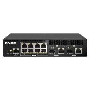 QNAP QSW-M2108R-2C Web Managed Half-Width Rackマウント Switch, with Two 10GbE SFP+/RJ45 Combo Ports and Eight 2.5 Gigabit Port