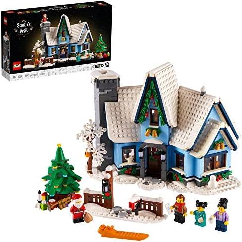 レゴ アイコンサンタの訪問10293クリスマスハウスモデルビルディングセットは、大人と家族のために、...