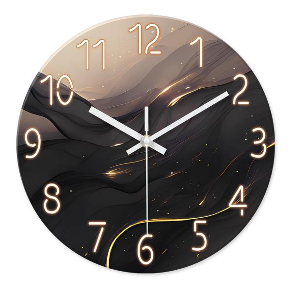 【並行輸入品】 大型壁掛け時計 電池式 16 インチ 大理石ガラス ウォールクロック リビングルーム...