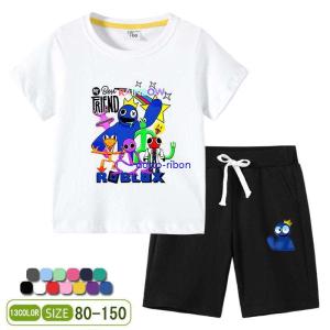 送料無料  Rainbow Friends レインボー フレンズ セットアップ キッズ ベビー Tシャツ 半袖 半ズボン 上下セット 子供服 子ども  夏 コットン 綿