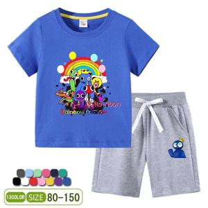 送料無料  Rainbow Friends レインボー フレンズ セットアップ キッズ ベビー Tシャツ 半袖 半ズボン 上下セット 子供服 子ども  夏 コットン 綿｜dotto-ribon