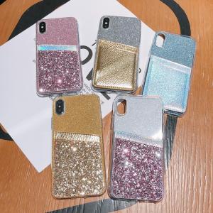 iPhoneX ケース iPhone XR ケース iPhone SE2 ケース 8 iPhoneXS Max iPhone8プラス ケース アイフォン 8 スマホケース グリッター カード収納 キラキラ クリア