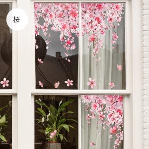 静電気ステッカー 窓ステッカー ピンク 花 藤...の詳細画像2