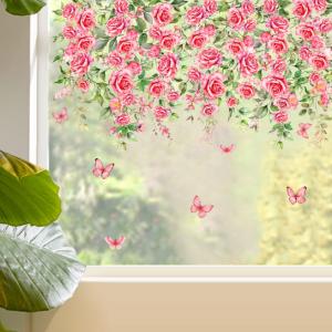 静電気ステッカー 窓ステッカー ピンク 花 藤...の詳細画像4