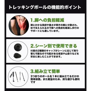トレッキングポール 折りたたみ 2本セット 伸...の詳細画像5