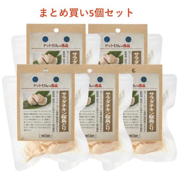 犬 おやつ 無添加 国産 チキン ドットわんの逸品 サラダチキン桜島どりまとめ買い5個セット 80g...