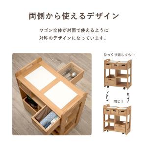 キャスター付き キッチンワゴン スリム 隙間収...の詳細画像2
