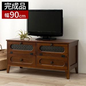 テレビ台 アンティーク 木製 テレビ台 TV台 レトロ アンティーク 木製 無垢材 ナラ材 天然木 ガラス