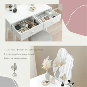 ドレッサーデスク 化粧台 かわいい 鏡台 白 ...の詳細画像2