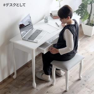 ドレッサー デスク 勉強机 学習机 白 鏡なし...の詳細画像1