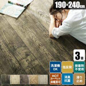 ラグ 3畳 低反発 190×240 厚手 木目調...の商品画像